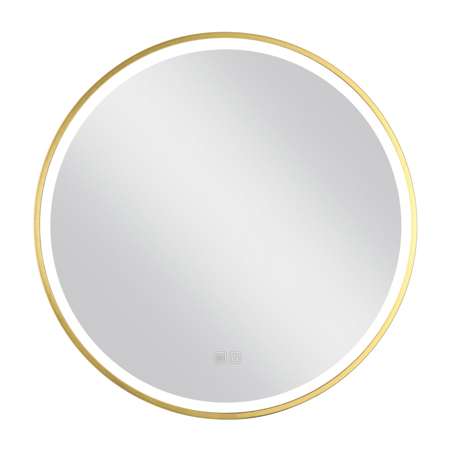 MacLuu Round Gold Metal LED Wall Mirror