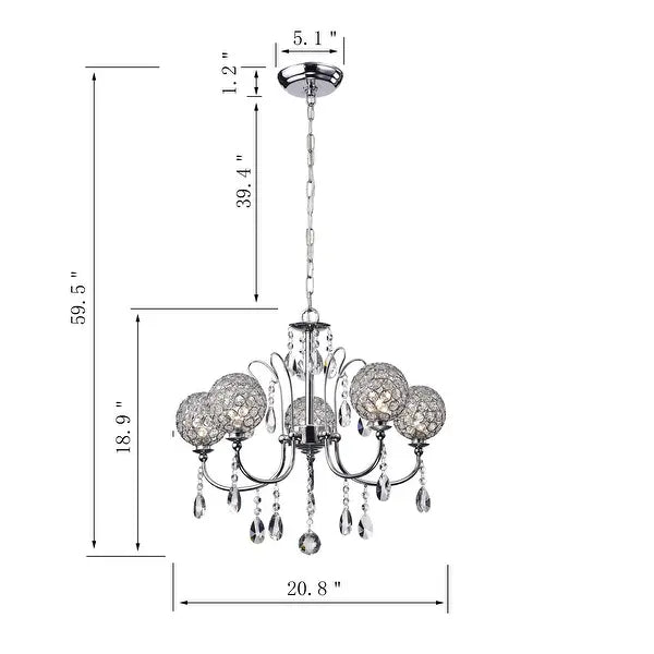 5-Light Shaded Chandelier