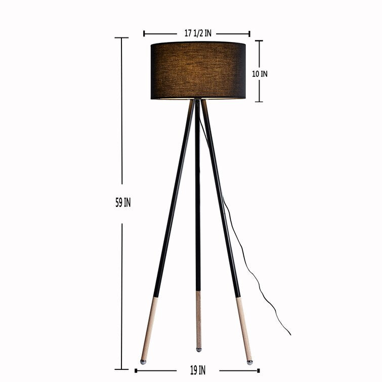 MacLuu 59 Inch Tripod Floor Lamp