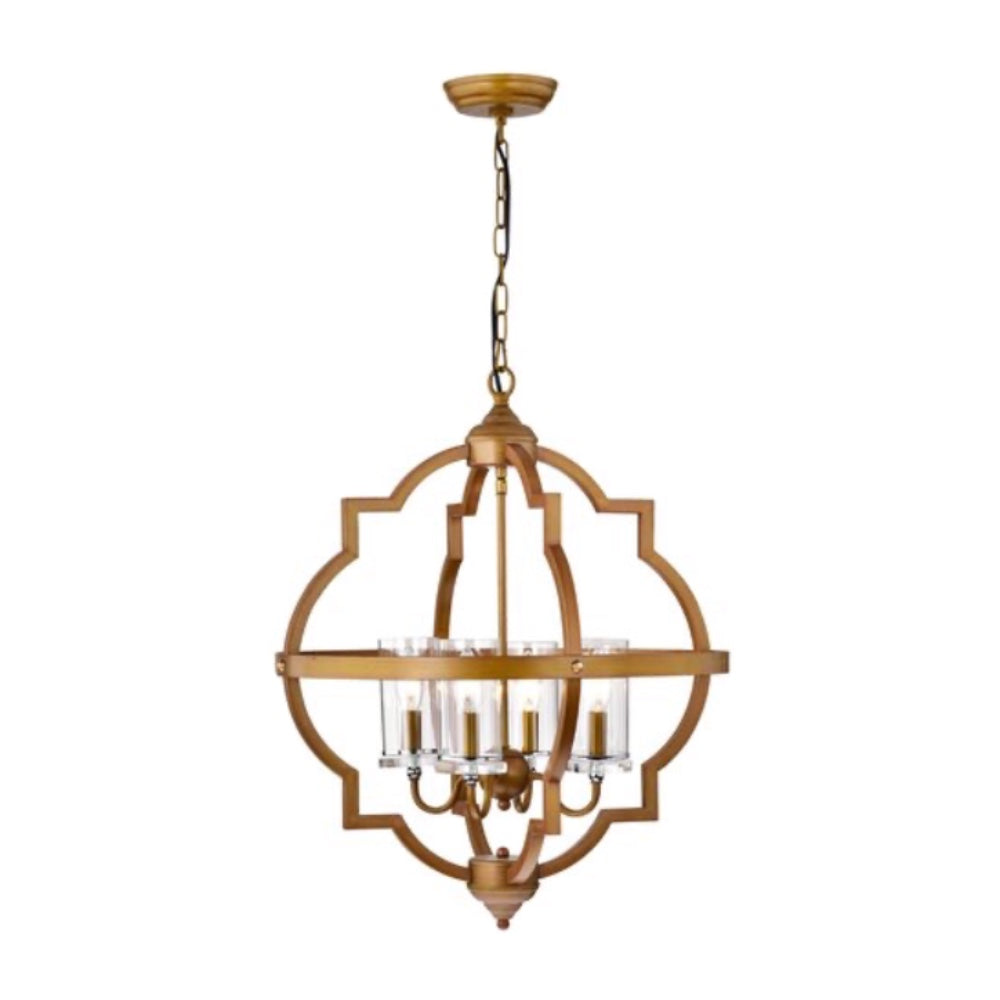 4-Light Globe Geometric Chandelier