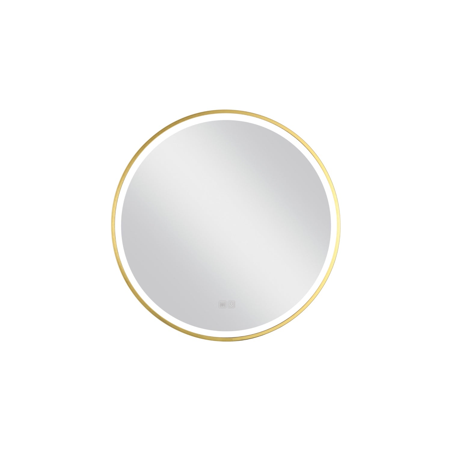 MacLuu Round Gold Metal LED Wall Mirror