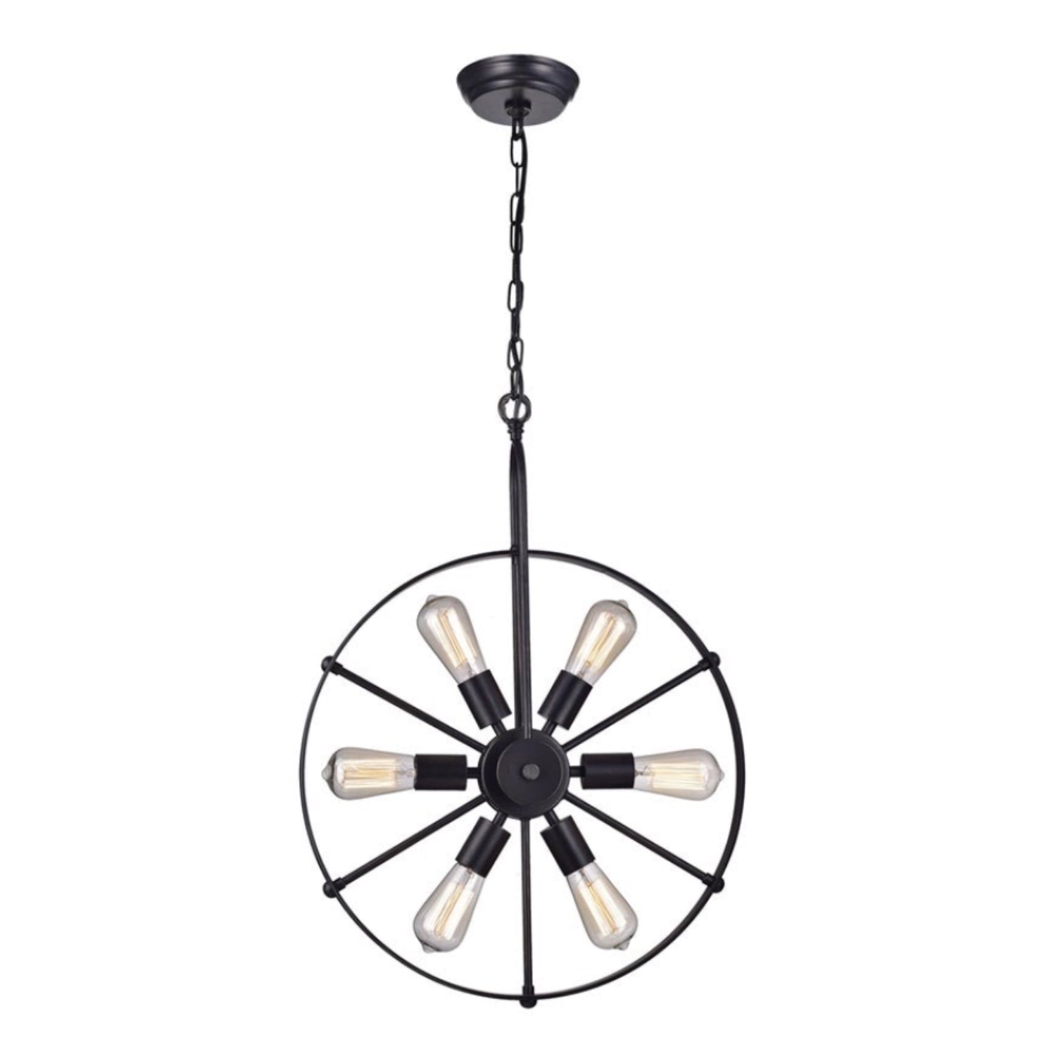 6-Light Geometric Sputnik Sphere Chandelier