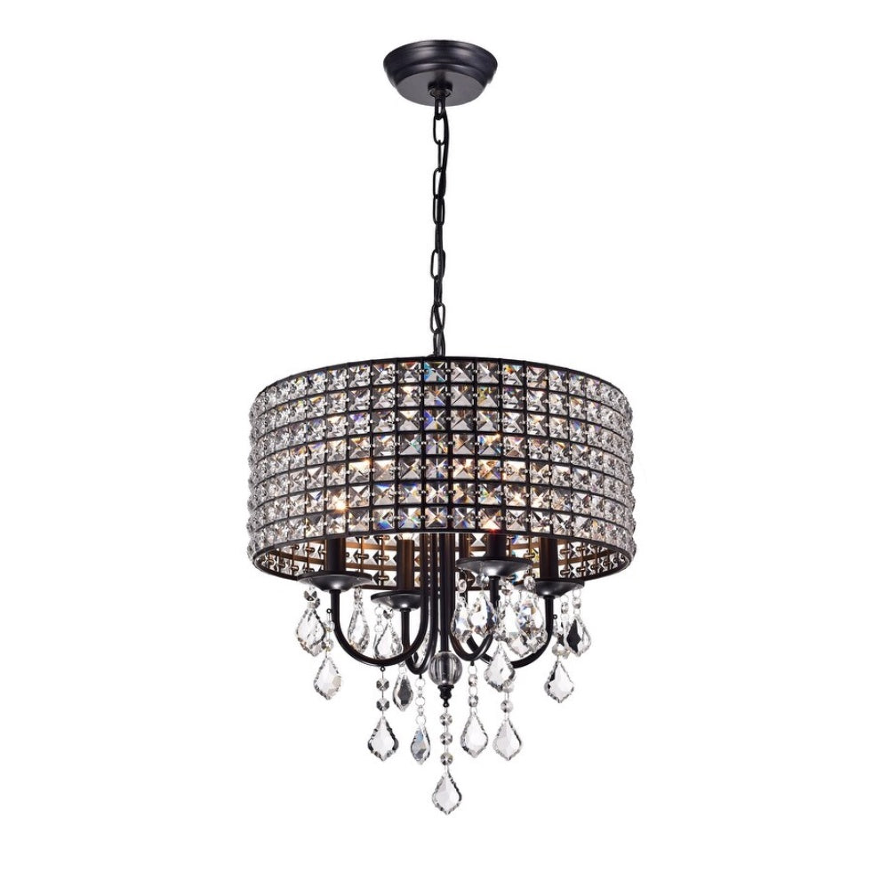 4-Light Crystal Drum Chandelier