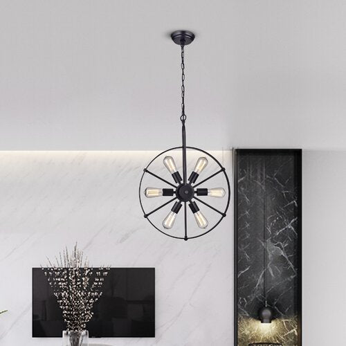 6-Light Geometric Sputnik Sphere Chandelier