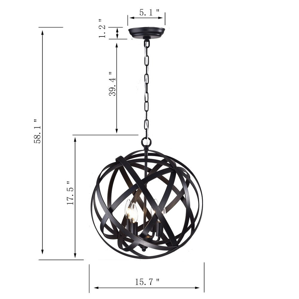 Iron 4-Light Foyer Pendant