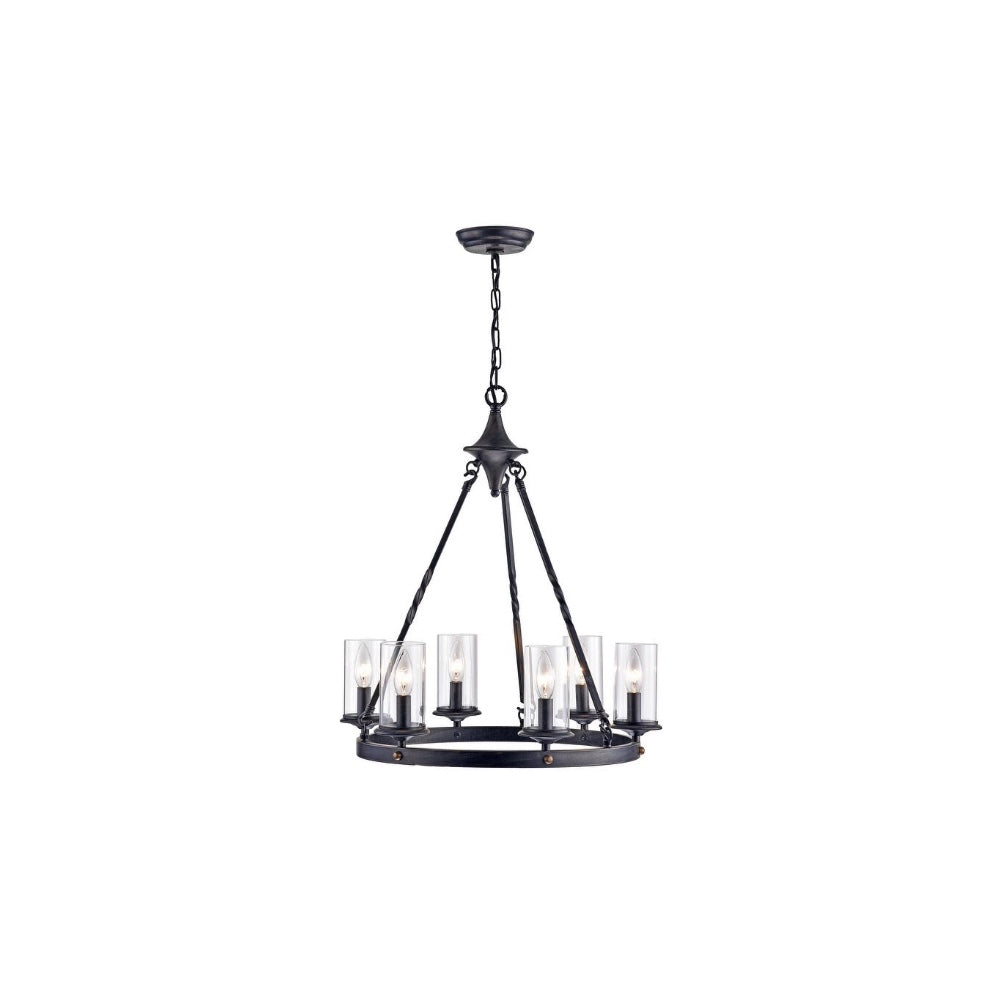 6-Light Candle Style Wheel Chandelier