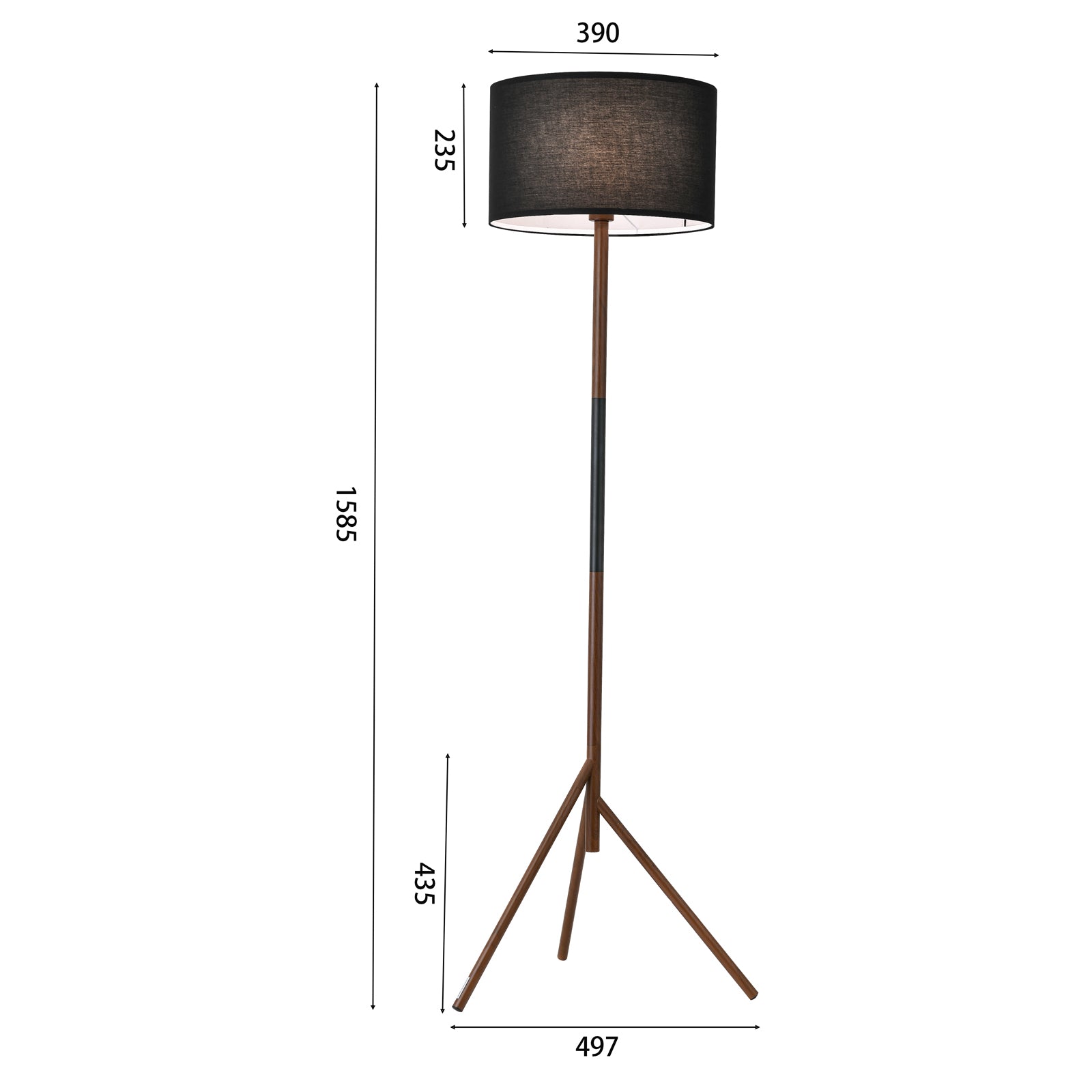 MacLuu 63 Inch Tripod Floor Lamp