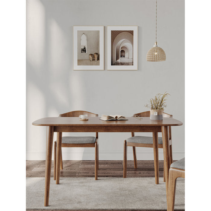 MacLuu 59 Inch Solid Wood Dining Table