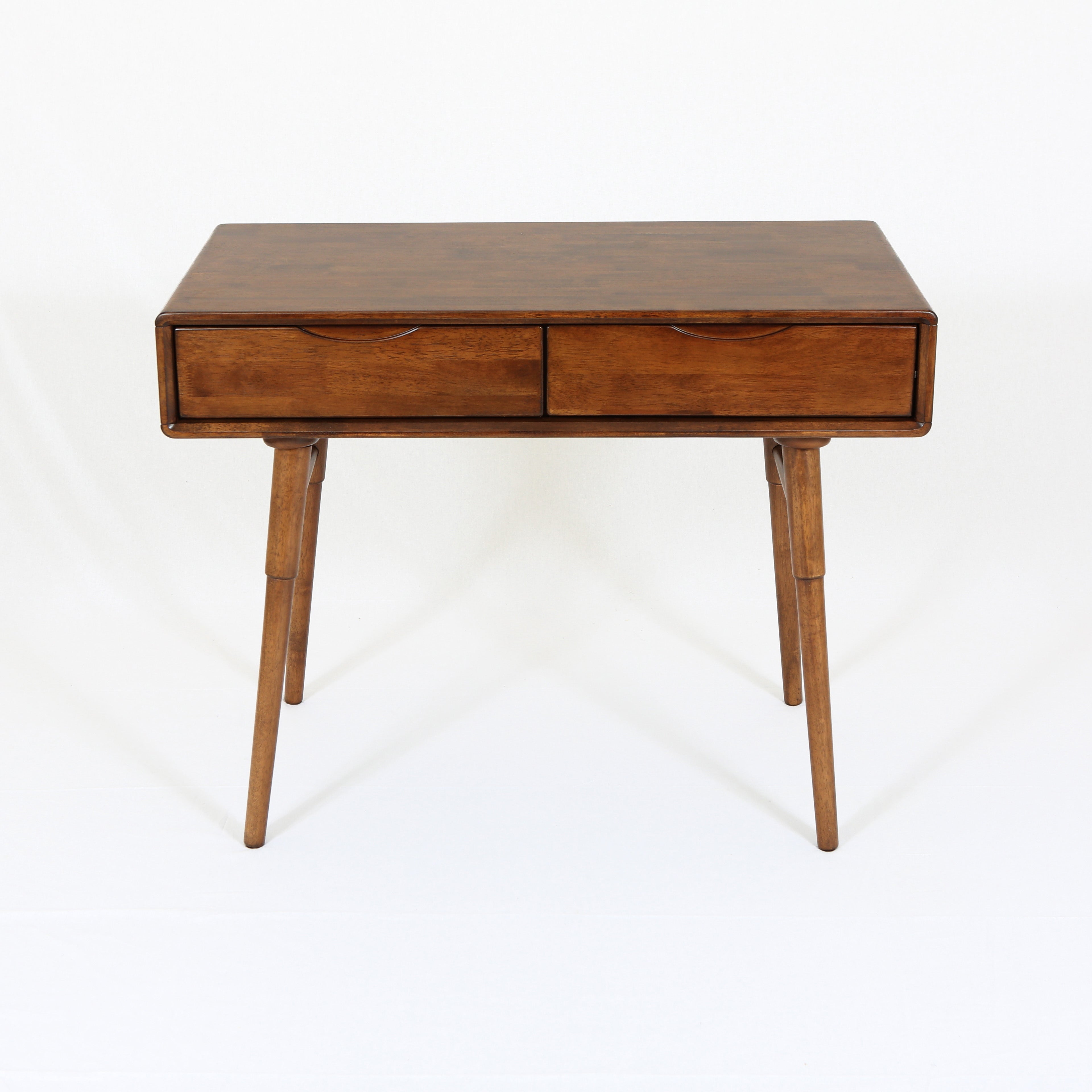 MacLuu Mid Century Modern Solid Wood Writing Desk with Drawers