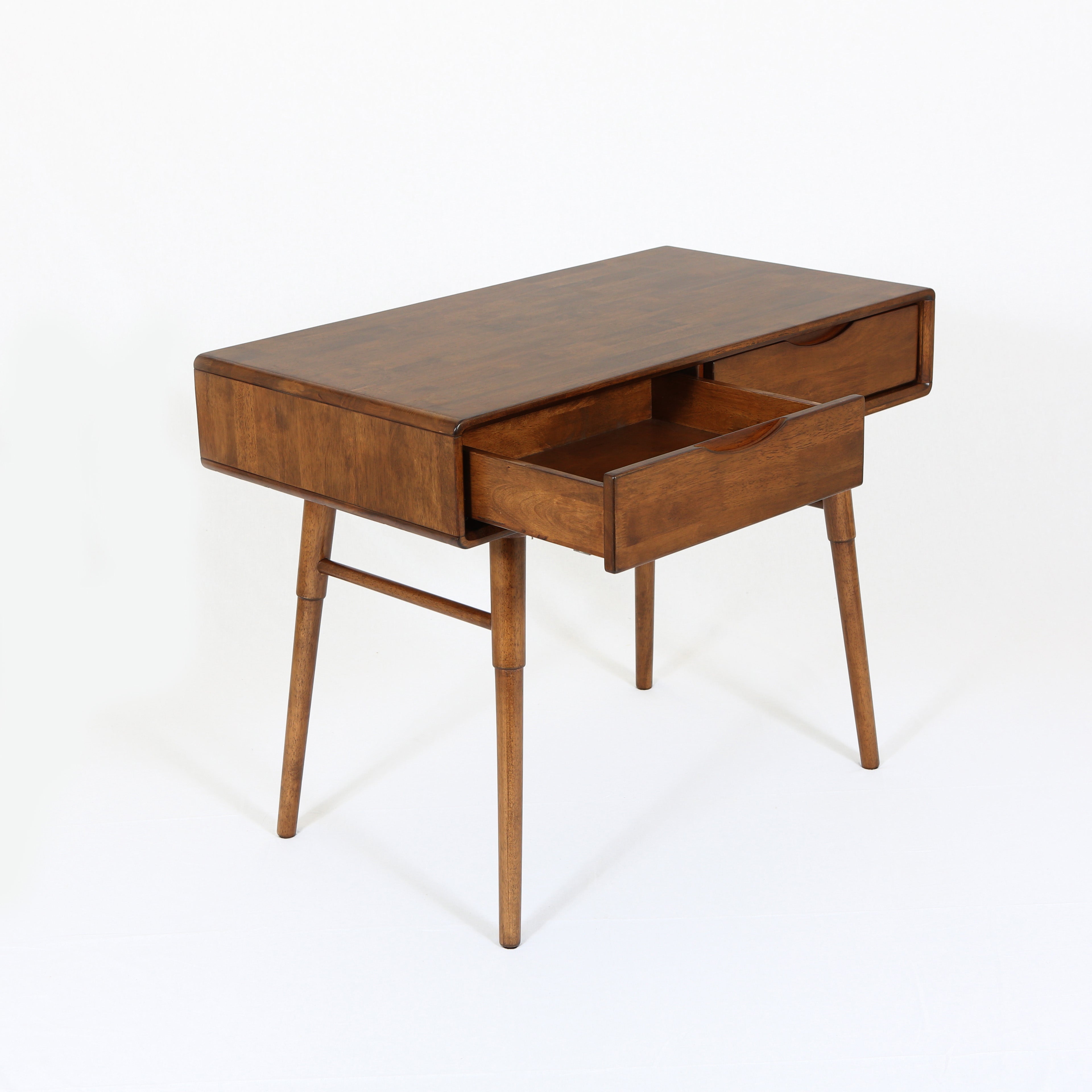 MacLuu Mid Century Modern Solid Wood Writing Desk with Drawers