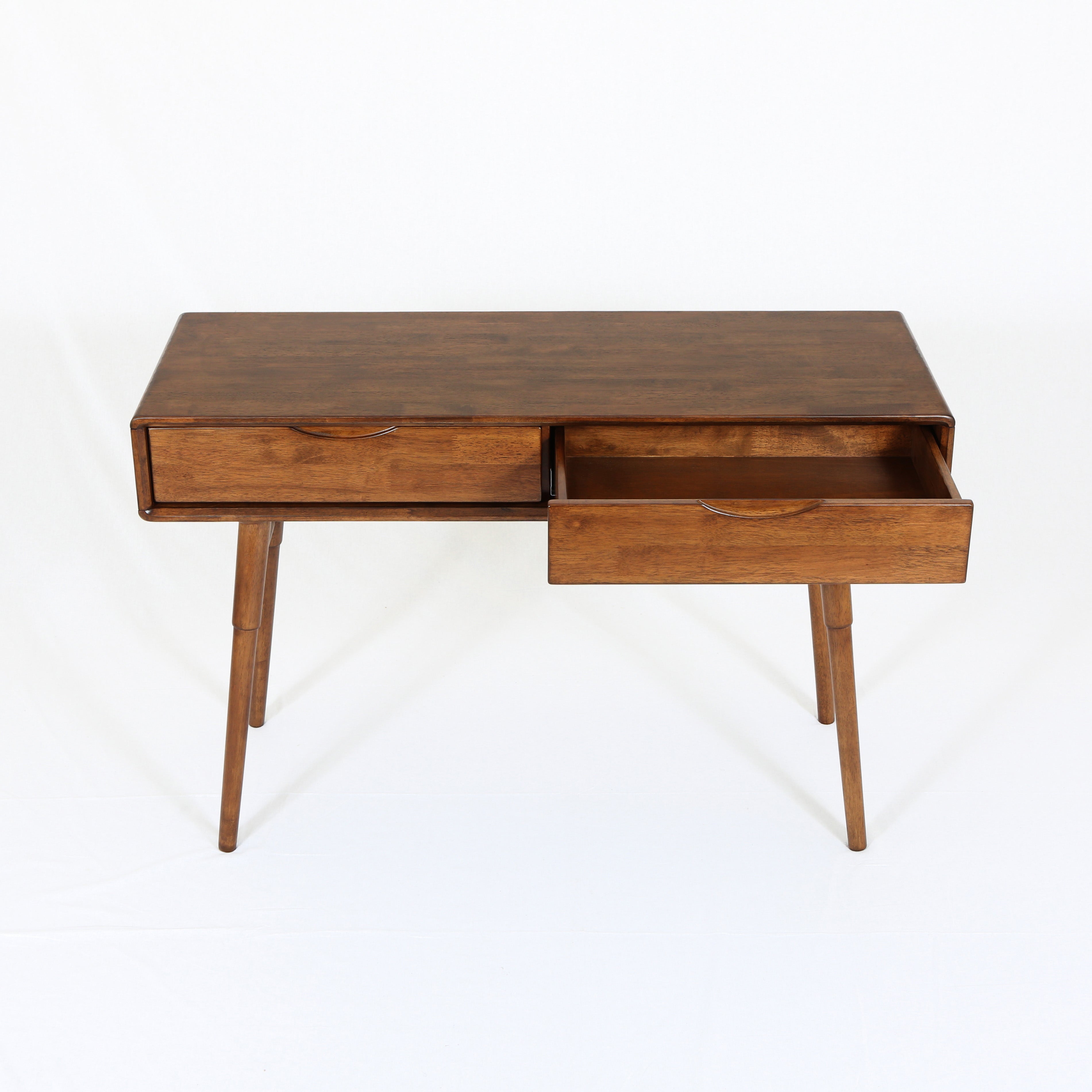 MacLuu Mid Century Modern Solid Wood Writing Desk with Drawers