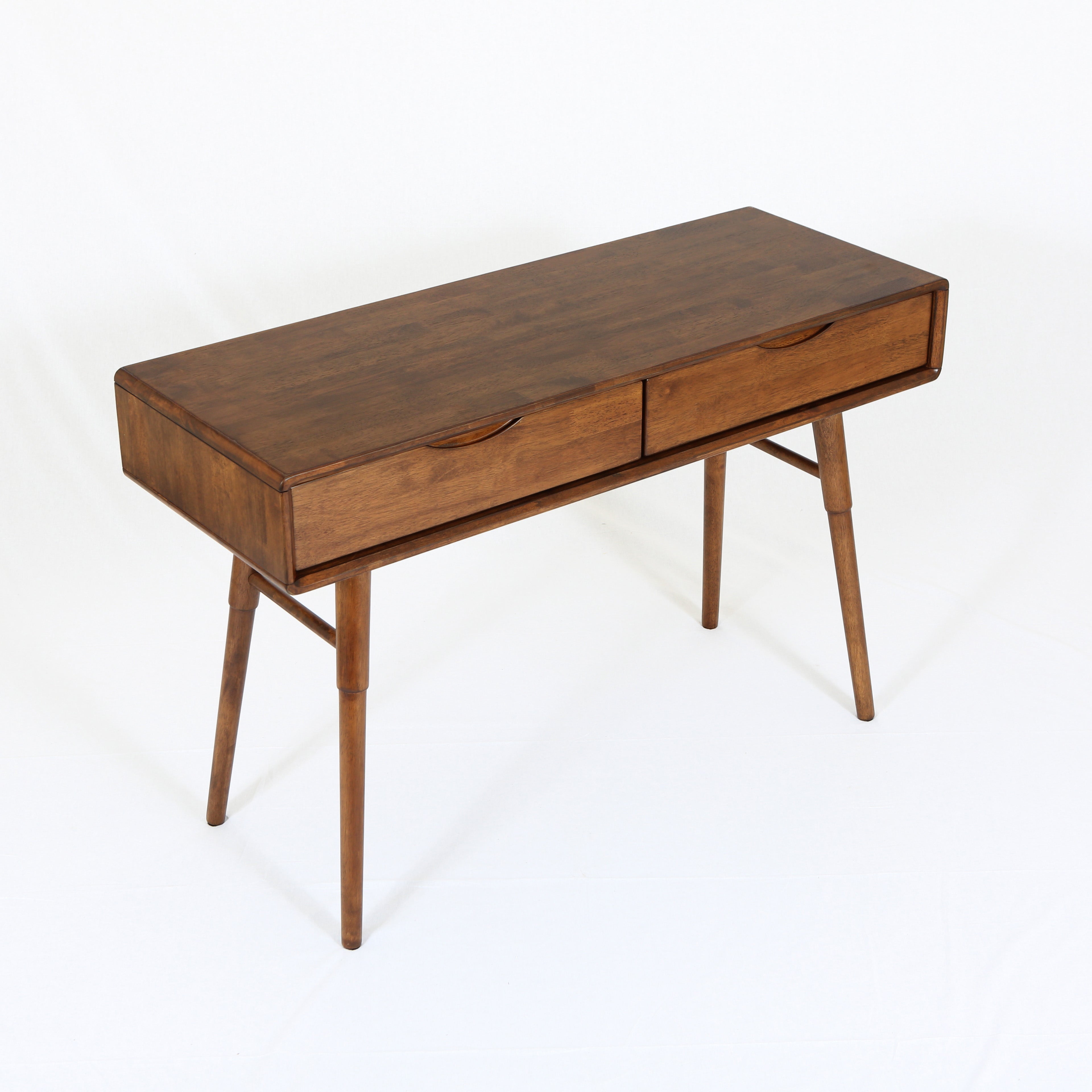 MacLuu Mid Century Modern Solid Wood Writing Desk with Drawers