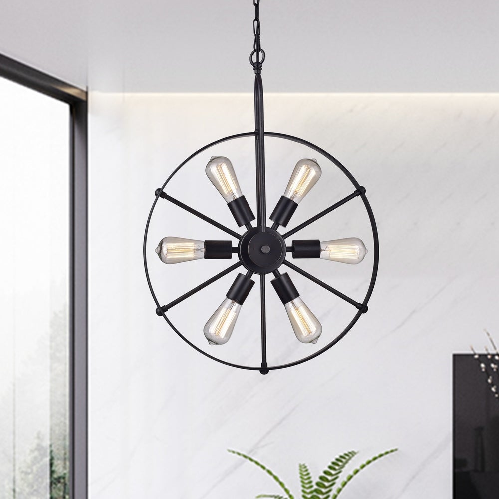 6-Light Geometric Sputnik Sphere Chandelier