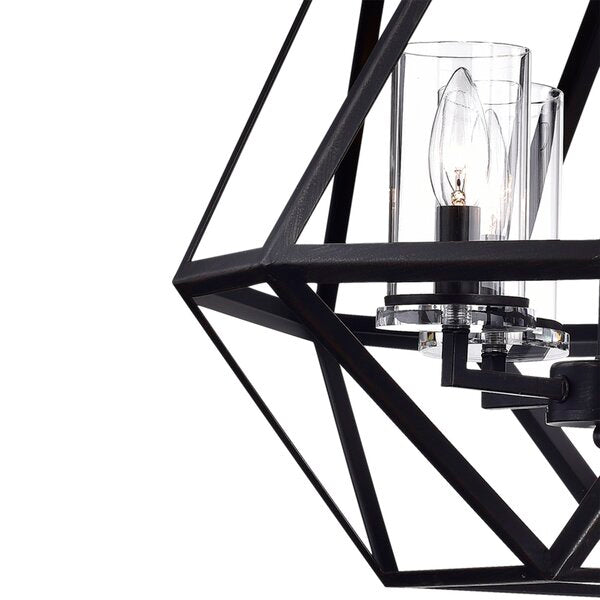 4-Light Geometric Metal Chandelier