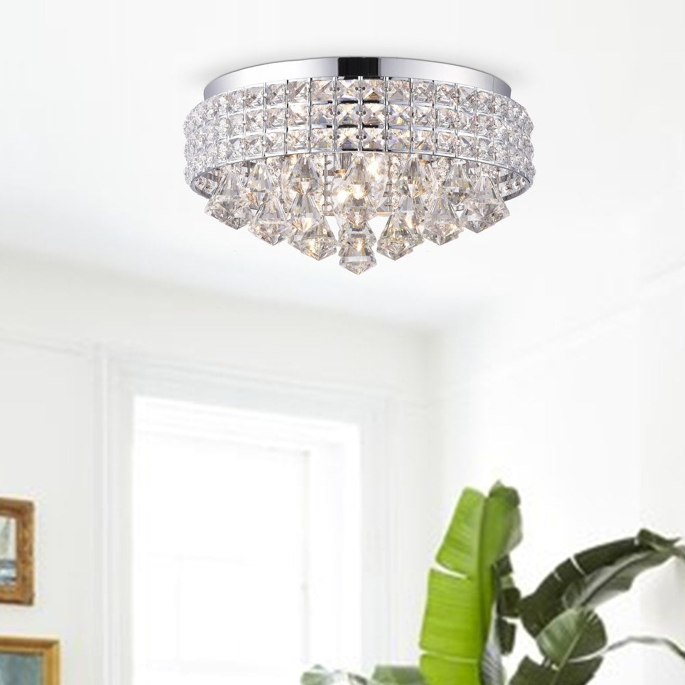 4-Light Chandelier Style Drum Flush Mount