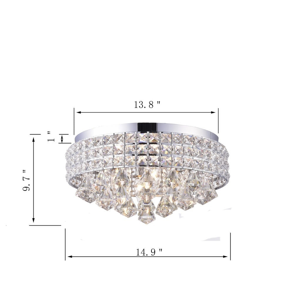 4-Light Chandelier Style Drum Flush Mount