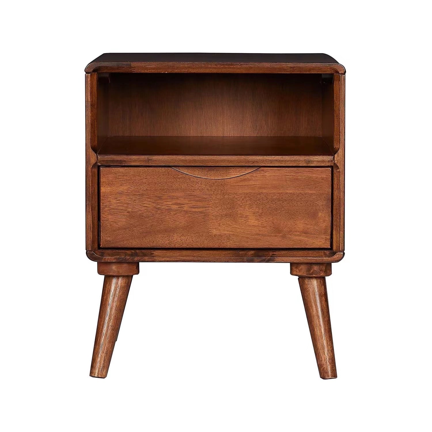 MacLuu Scandinavian Solid Wood 1-Drawer Night Stand