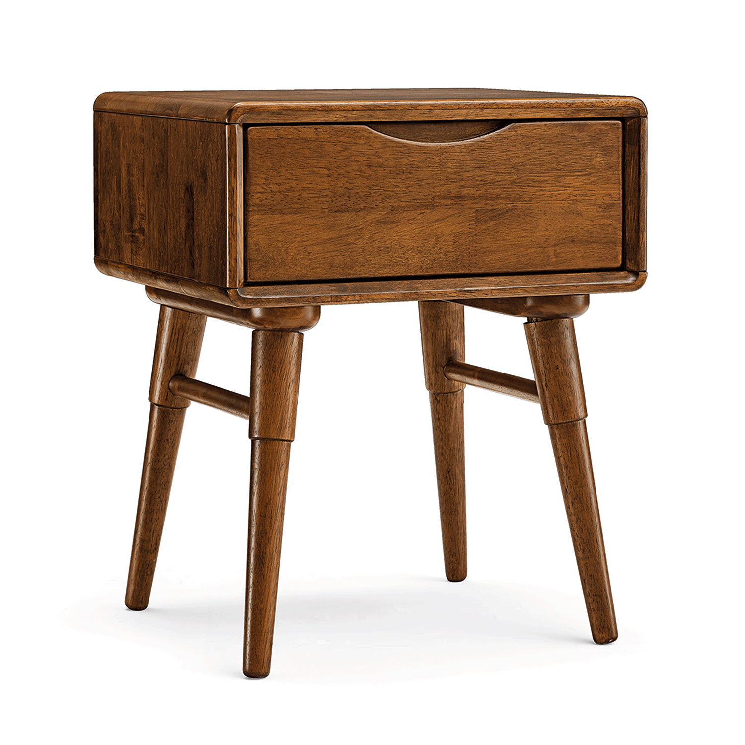 MacLuu Mid Century Modern Solid Wood 1-Drawer Nightstand