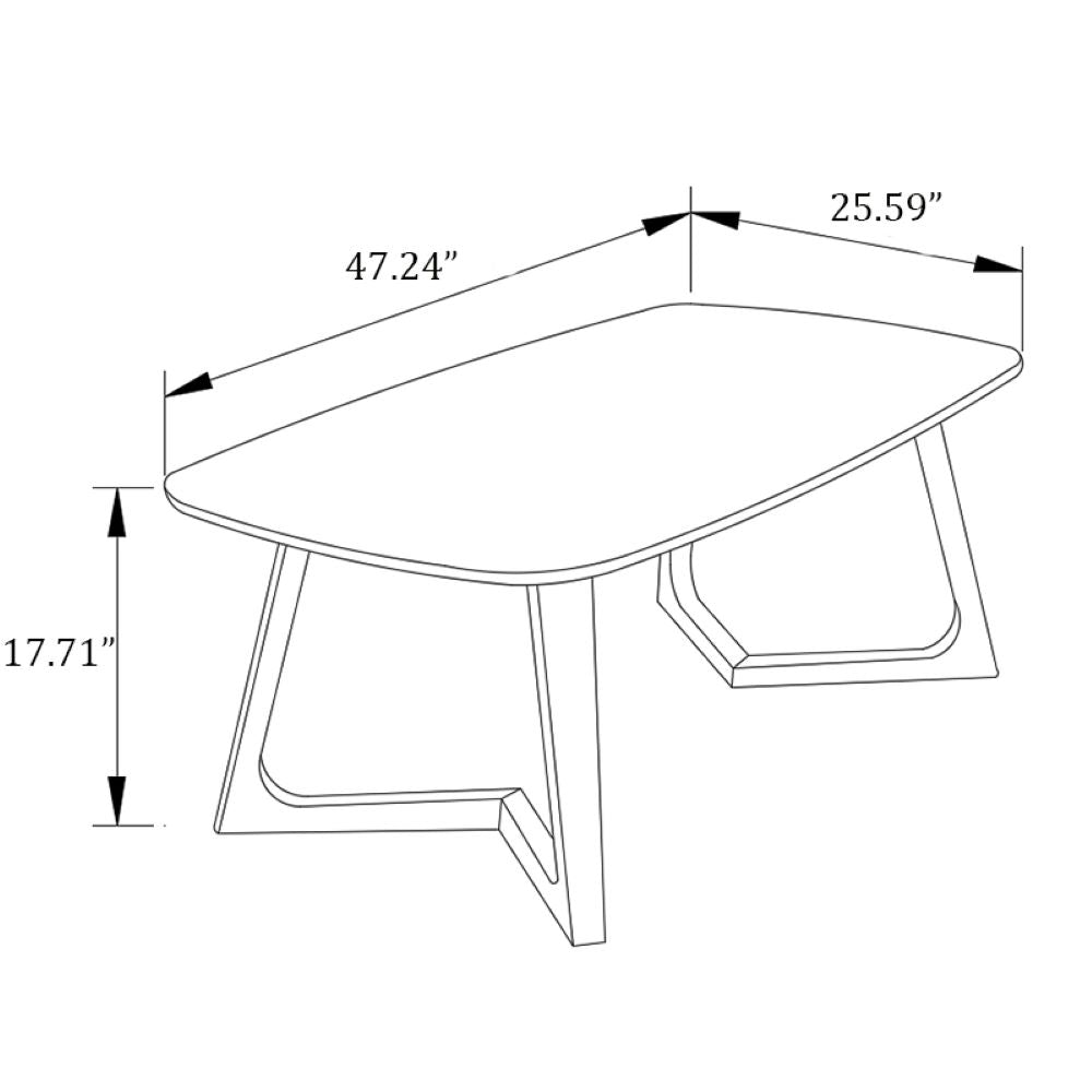 MacLuu Scandinavian Rectangle Solid Wood Coffee Table