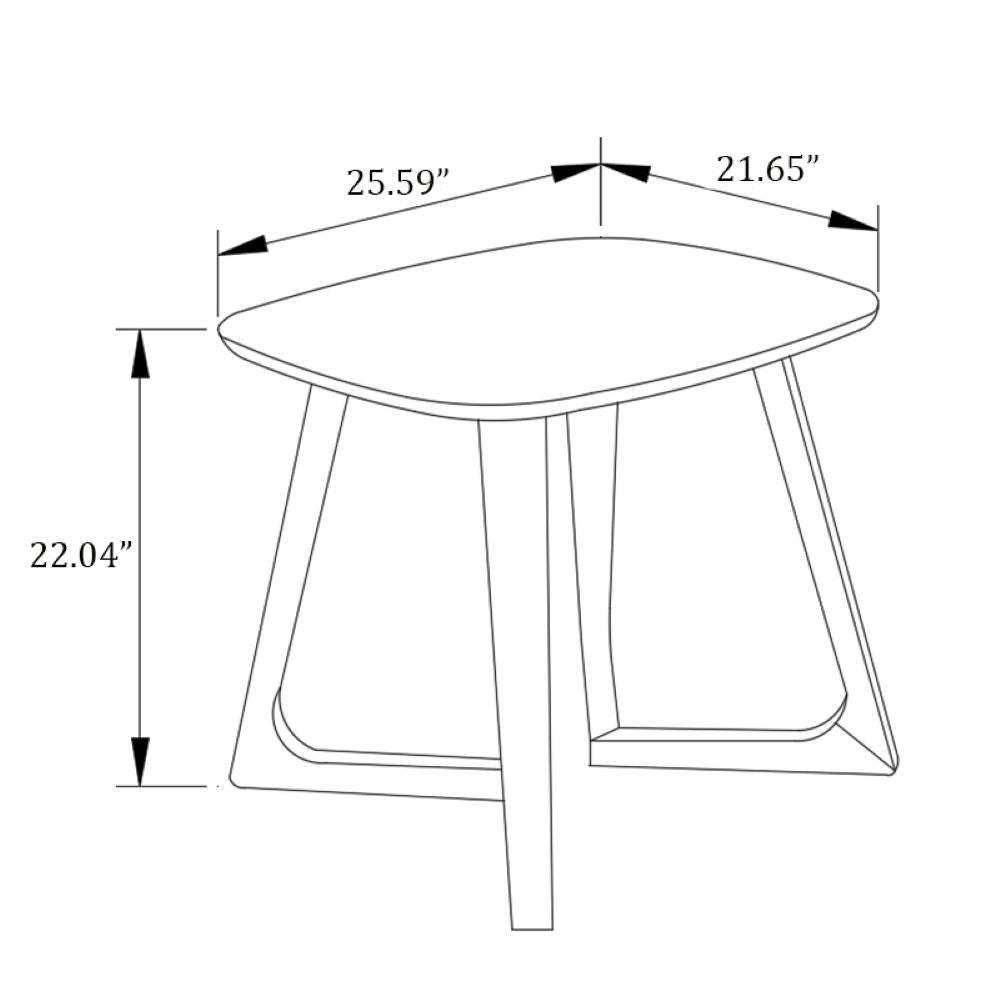 MacLuu Scandinavian Rectangle Solid Wood End Table