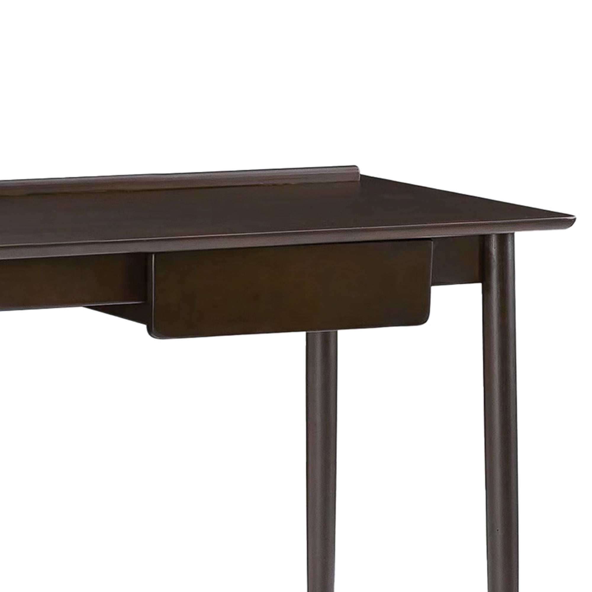 MacLuu Mid Century Modern Solid Wood Writing Desk with Drawer Dark Walnut