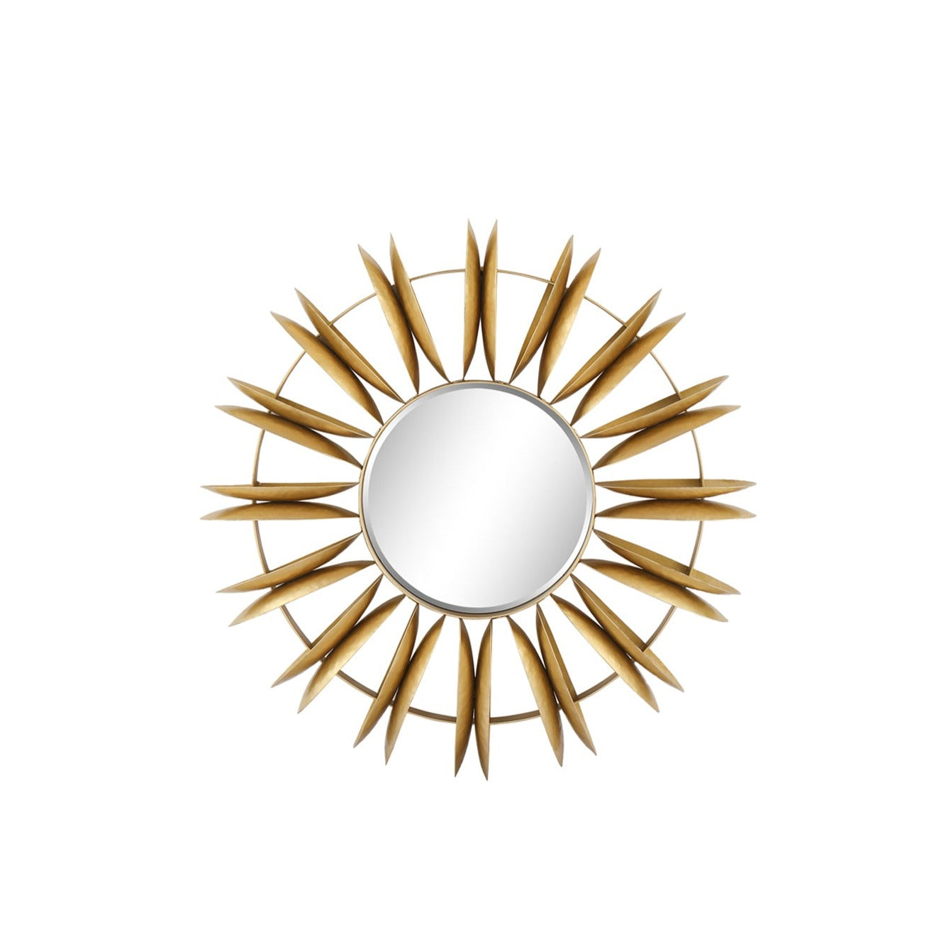 MacLuu Sunburst Aesthetic Sunflower Metal Wall Mirror