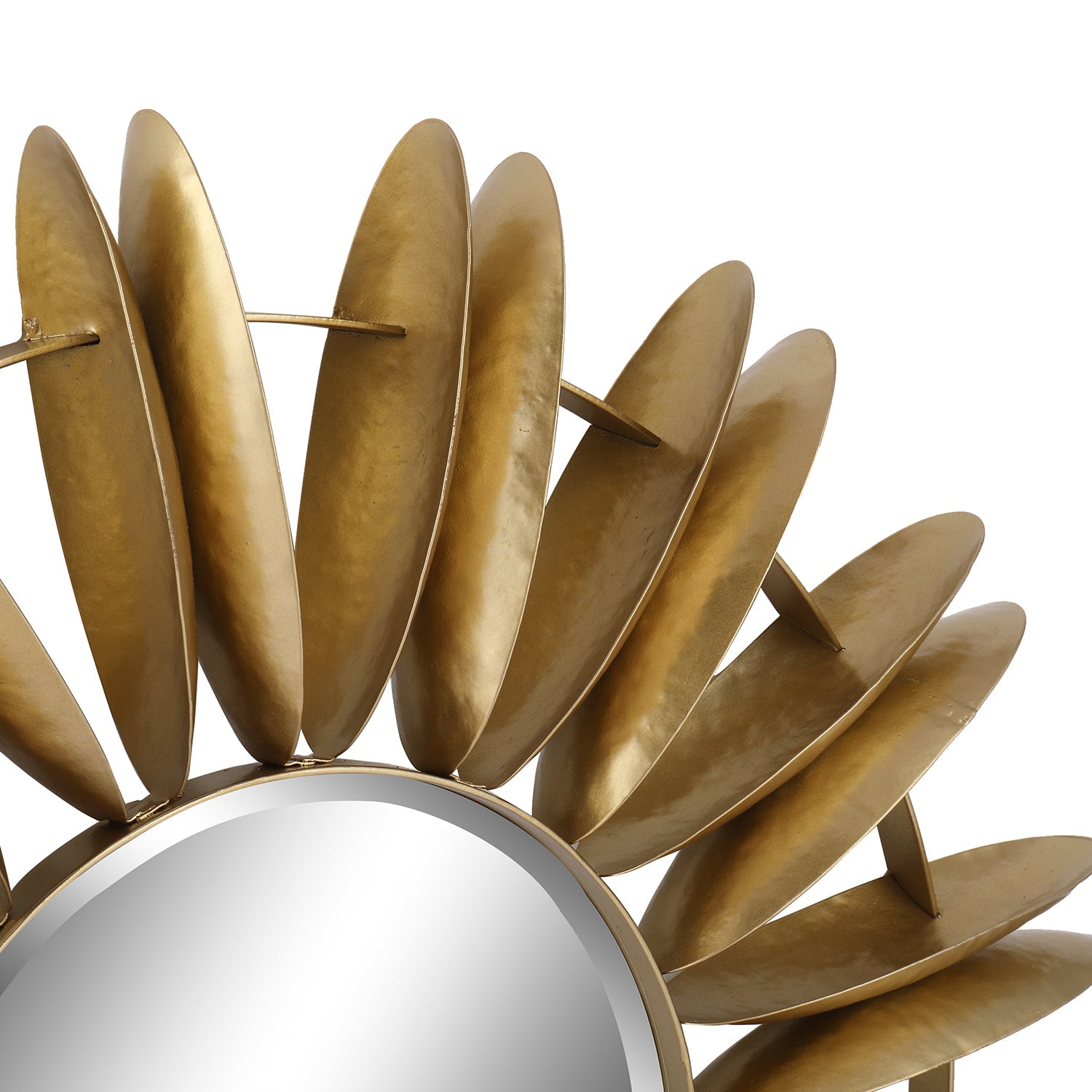 MacLuu Sunburst Aesthetic Sunflower Metal Wall Mirror