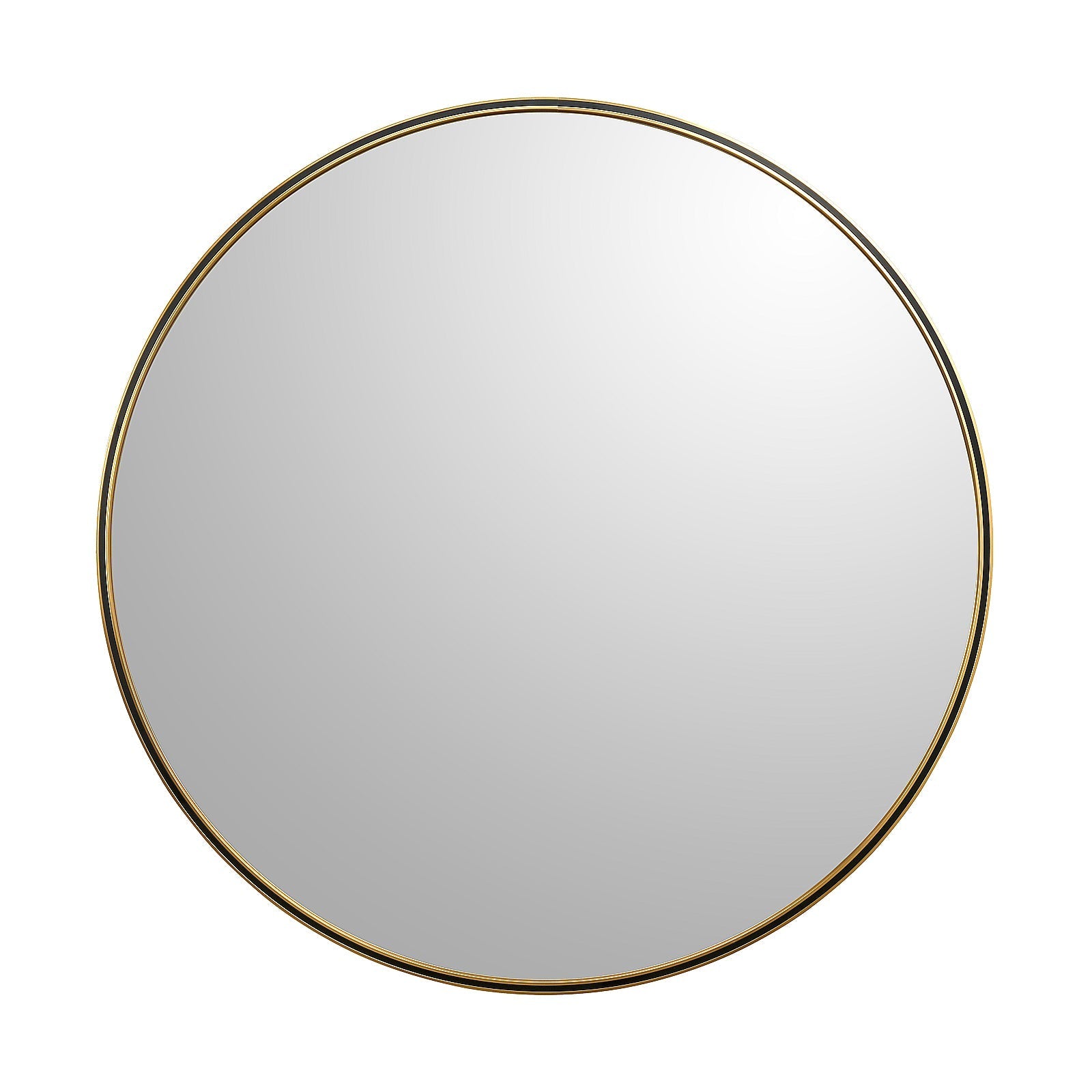 MacLuu 24 Inch Gold Round Metal Wall Mirror