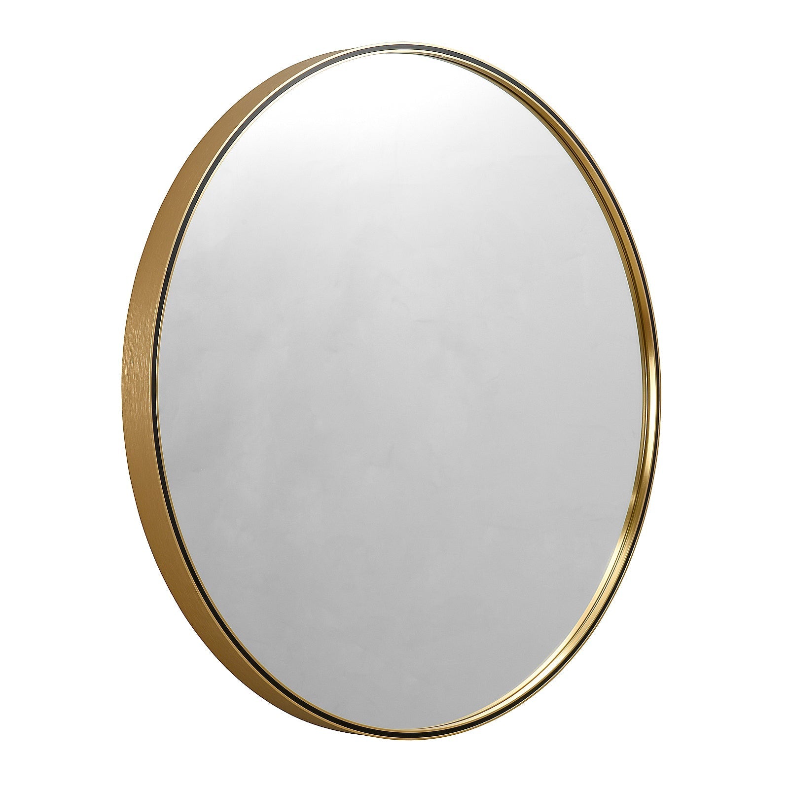 MacLuu 24 Inch Gold Round Metal Wall Mirror