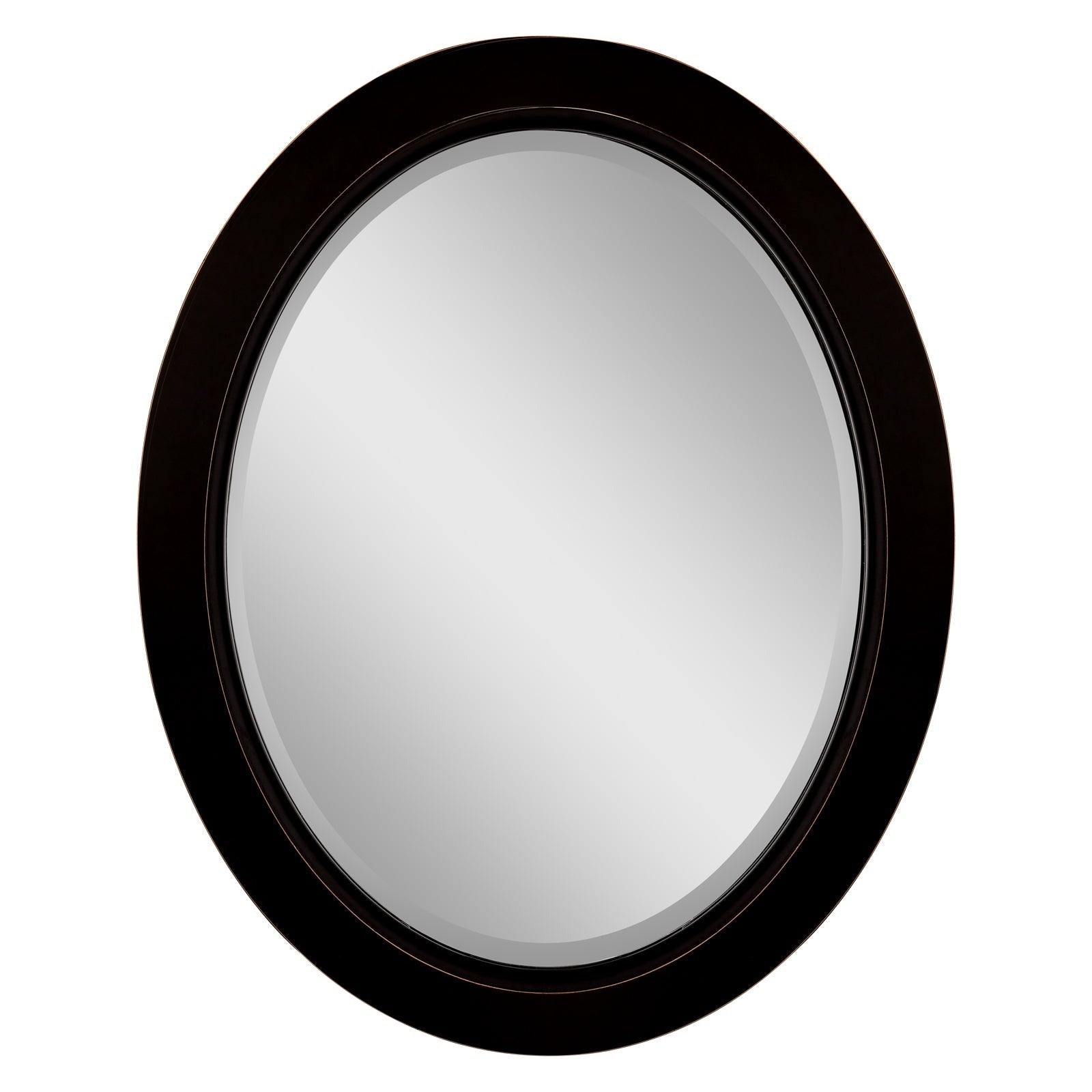 MacLuu Oval Oil Rubbed Bronze Black Wall Mirror