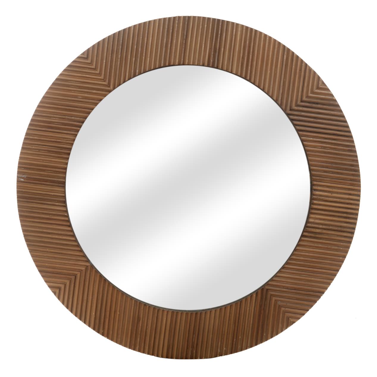 MacLuu Round Wood Wall Mirror