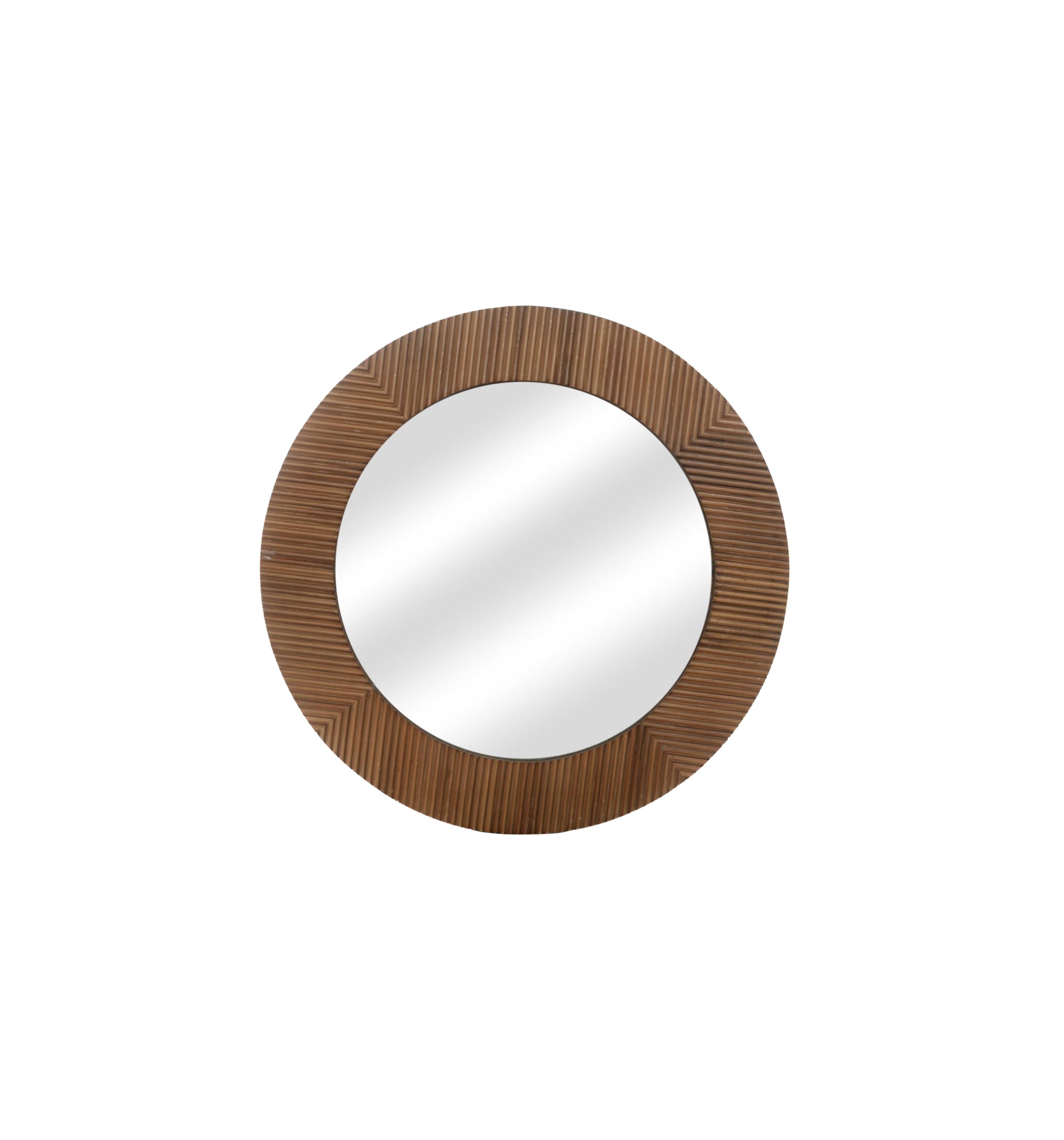 MacLuu Round Wood Wall Mirror