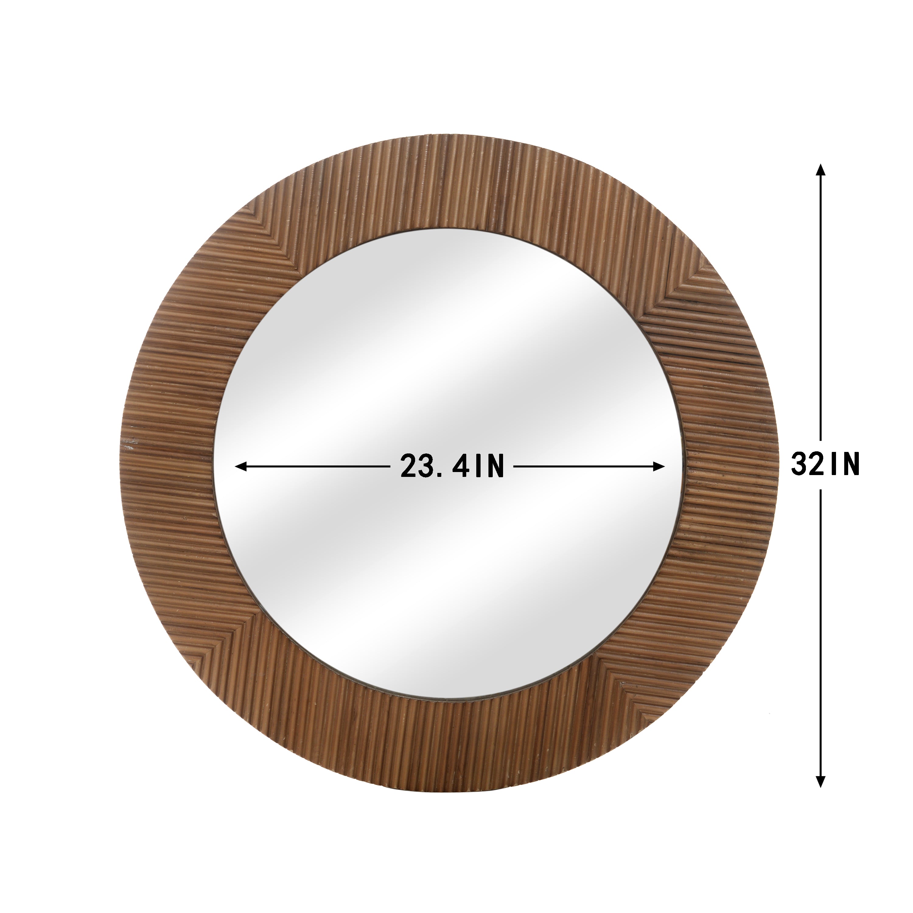 MacLuu Round Wood Wall Mirror