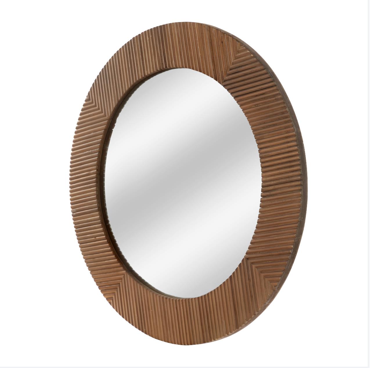 MacLuu Round Wood Wall Mirror