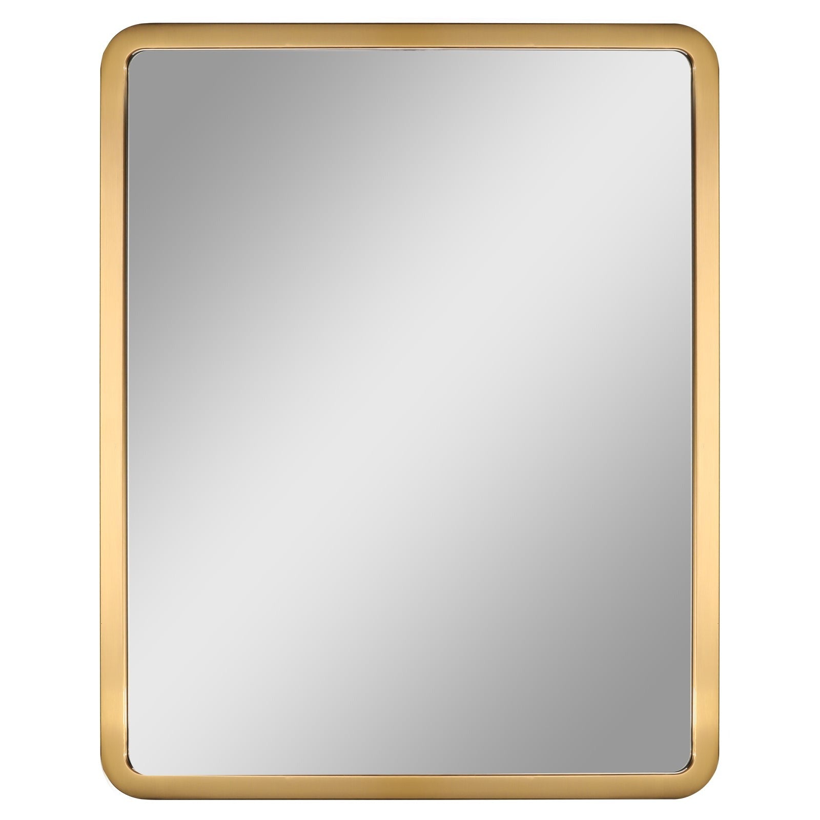 MacLuu 30 Inch Gold Rectangle Curved Edge Metal Mirror