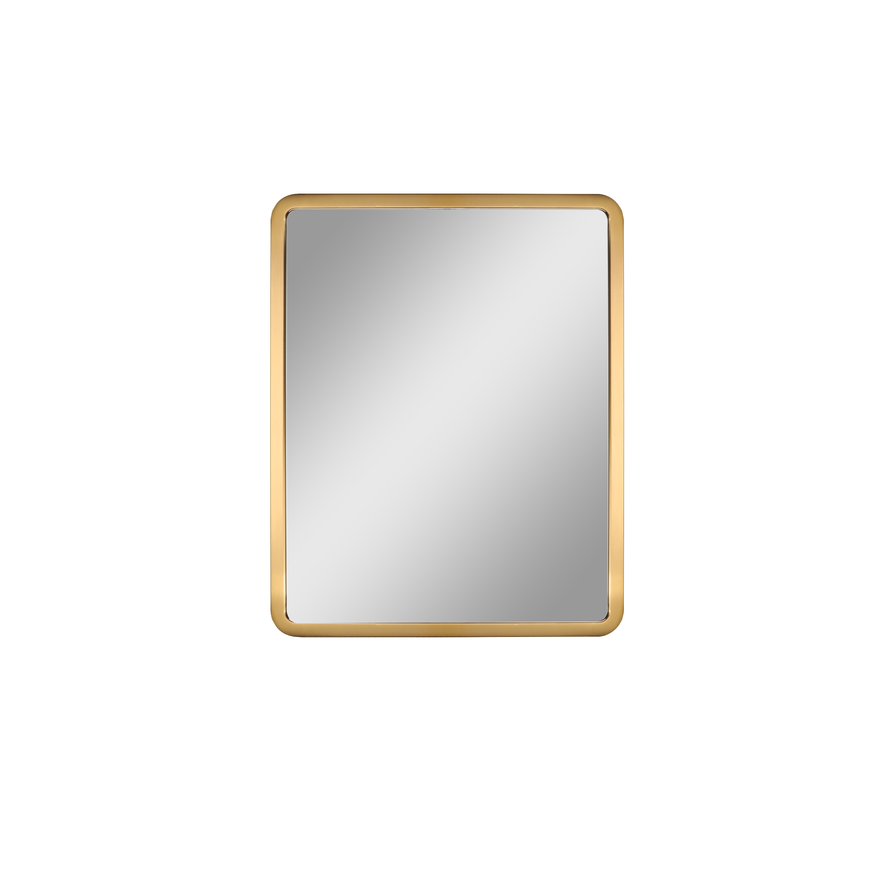 MacLuu 30 Inch Gold Rectangle Curved Edge Metal Mirror