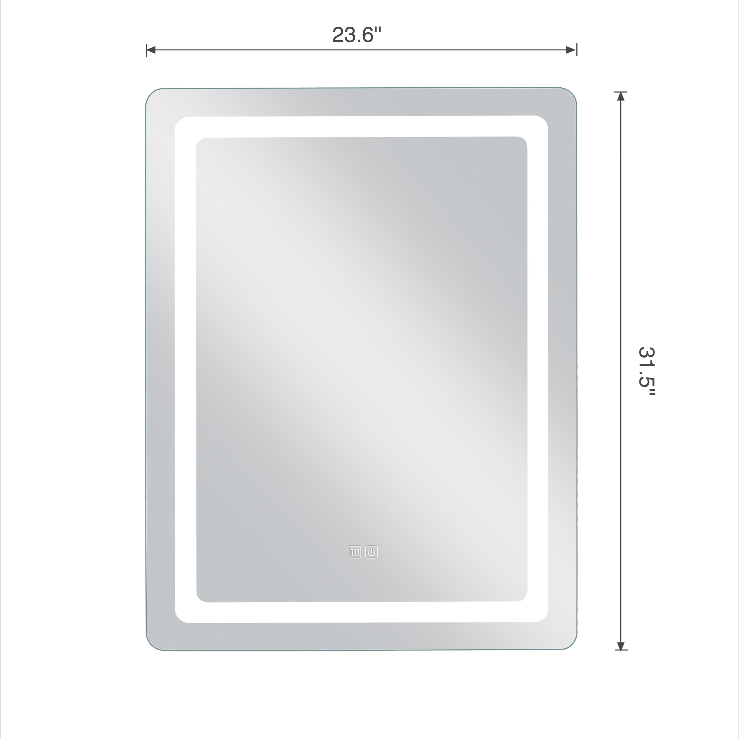 MacLuu 32 Inch Rectangle LED Bathroom Mirror