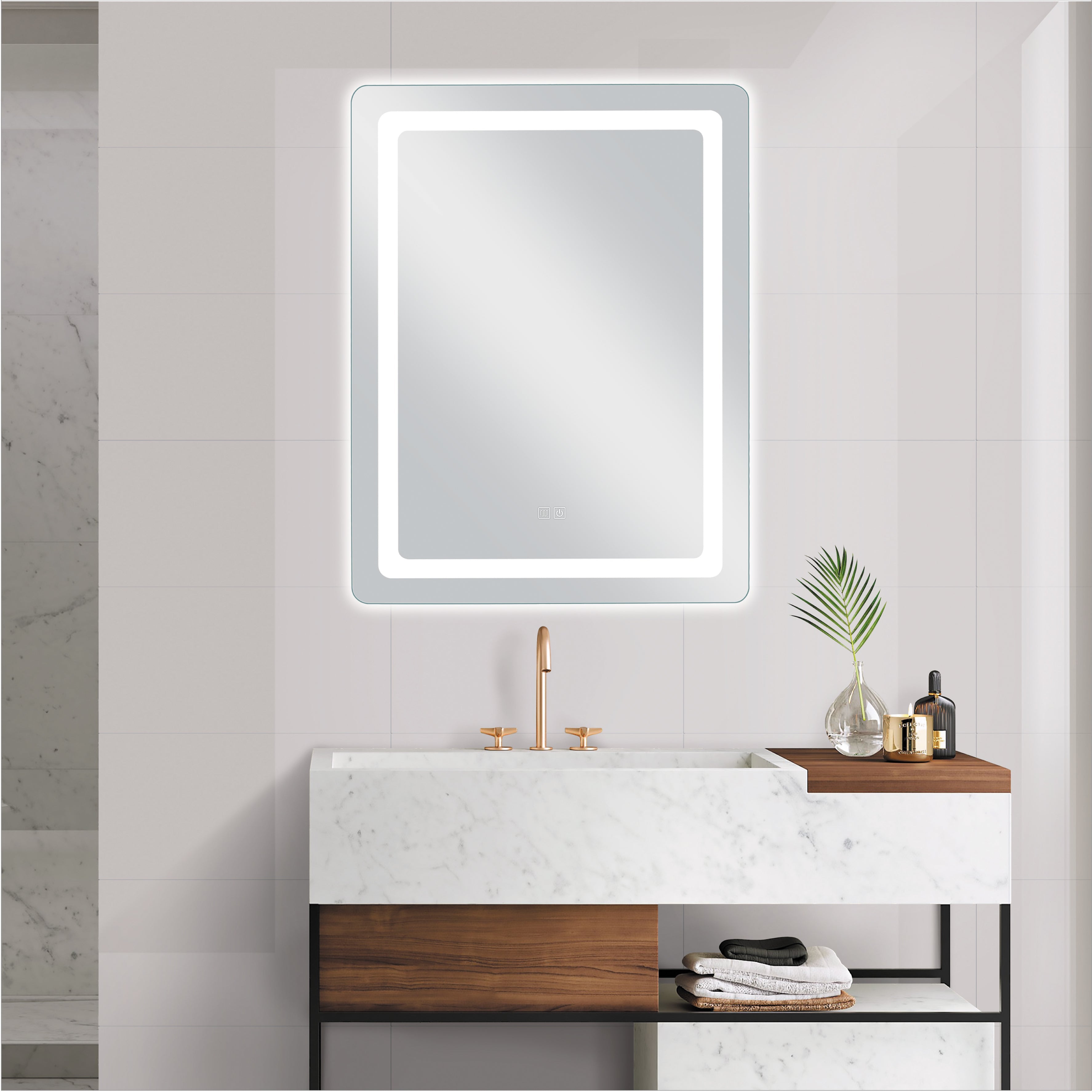 MacLuu 32 Inch Rectangle LED Bathroom Mirror