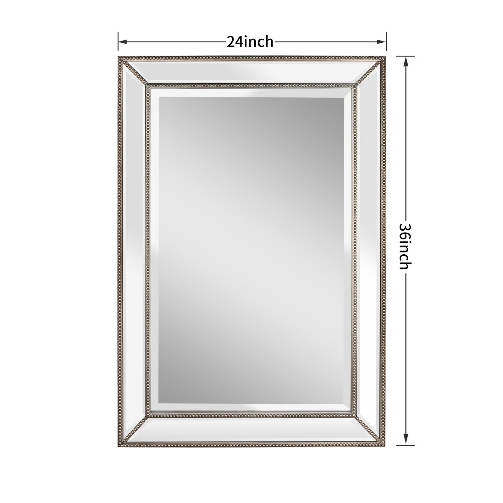 MacLuu 36 Inch Rectangular Ornament Mirror