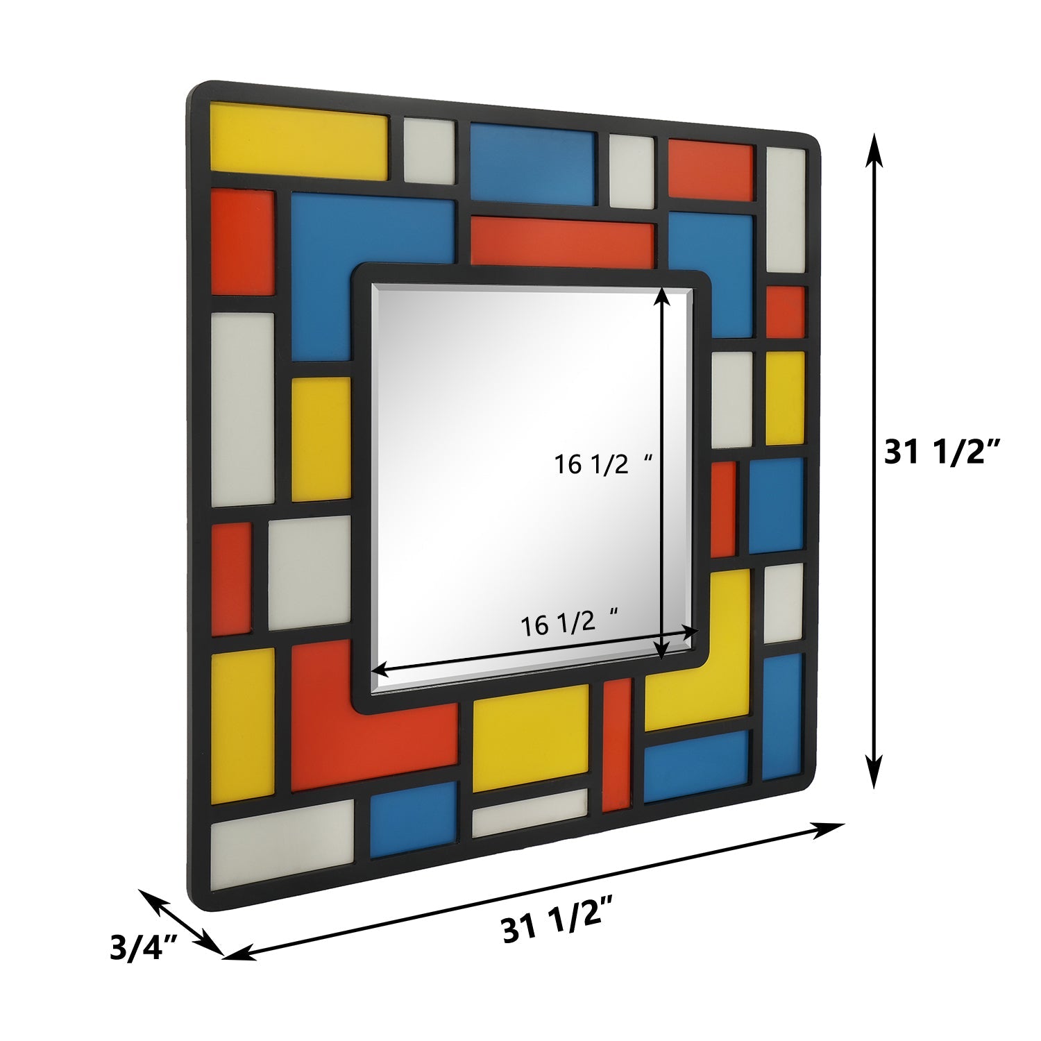 MacLuu Mondrian Abstract Wall Mirror