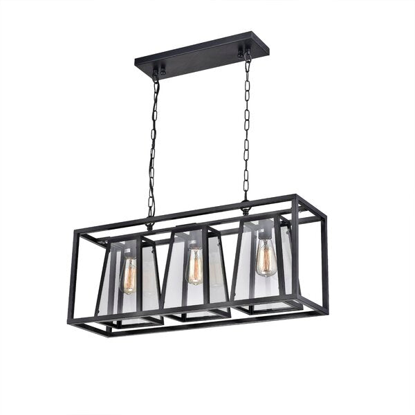 3-Light Kitchen Island Linear Pendant