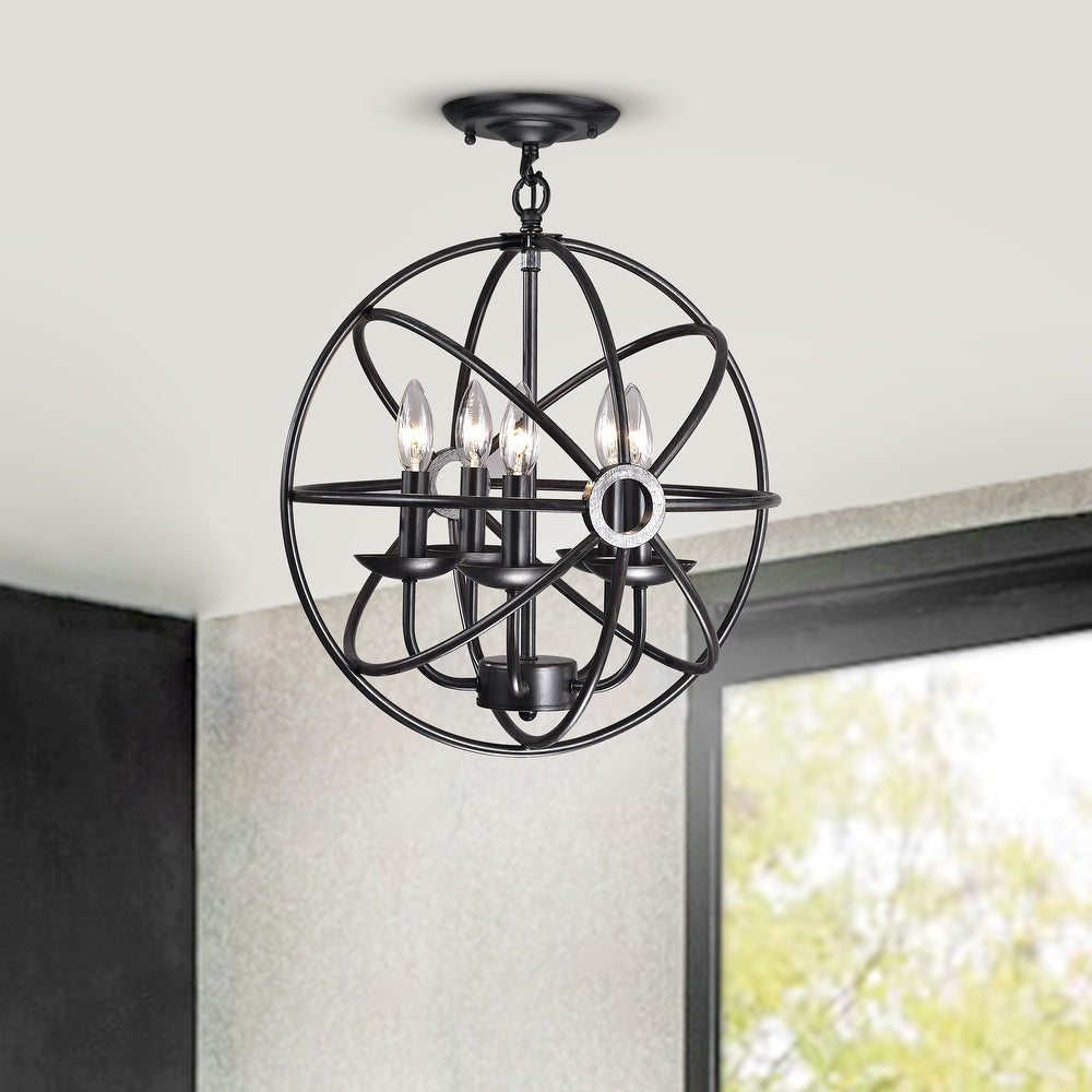 5-Light Candle Style Globe Chandelier