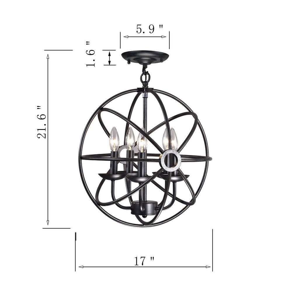 5-Light Candle Style Globe Chandelier