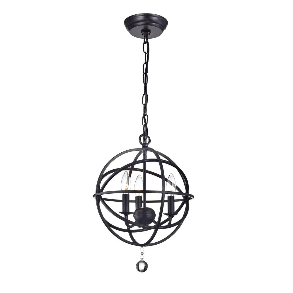 3-Light Globe Black Pendant