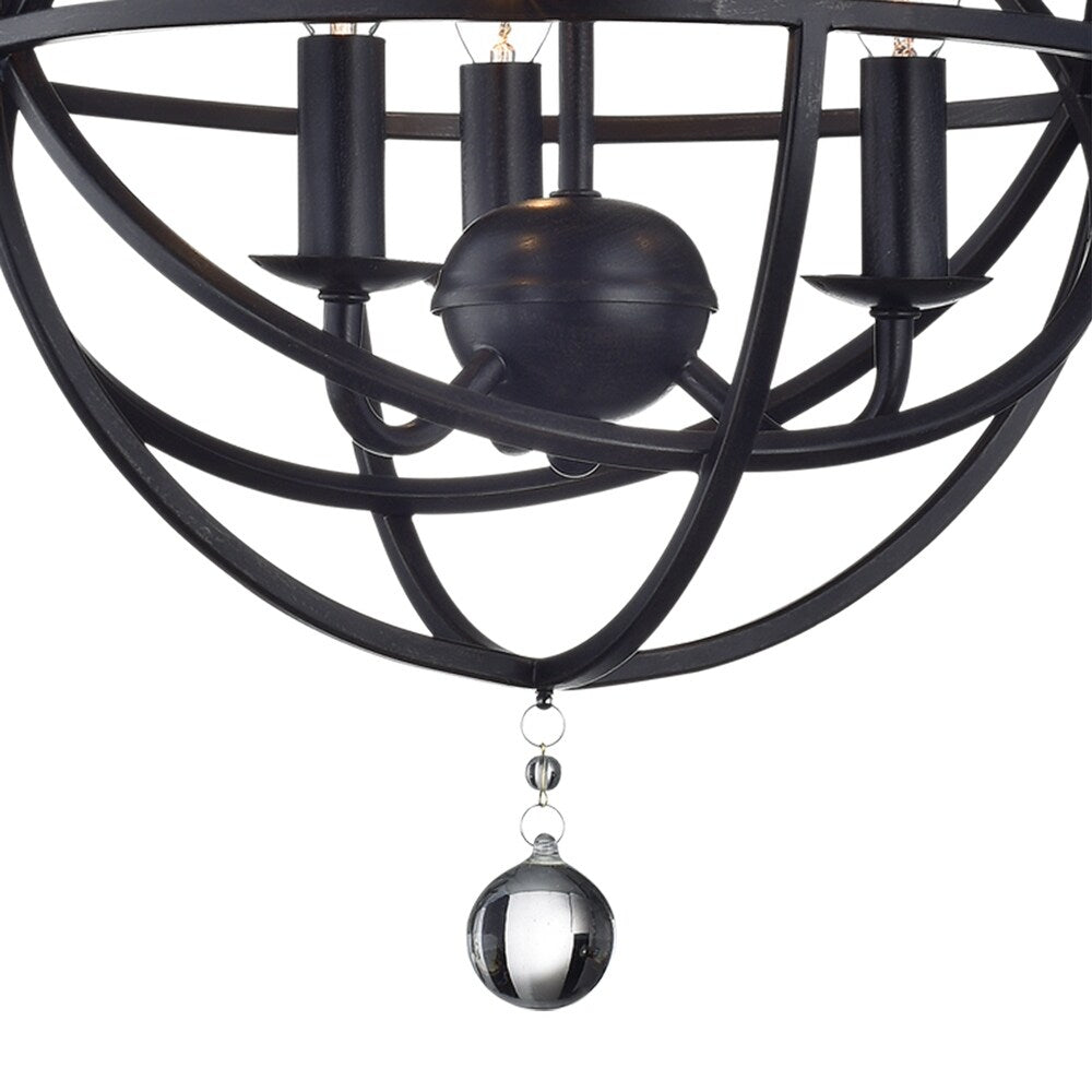 3-Light Globe Black Pendant