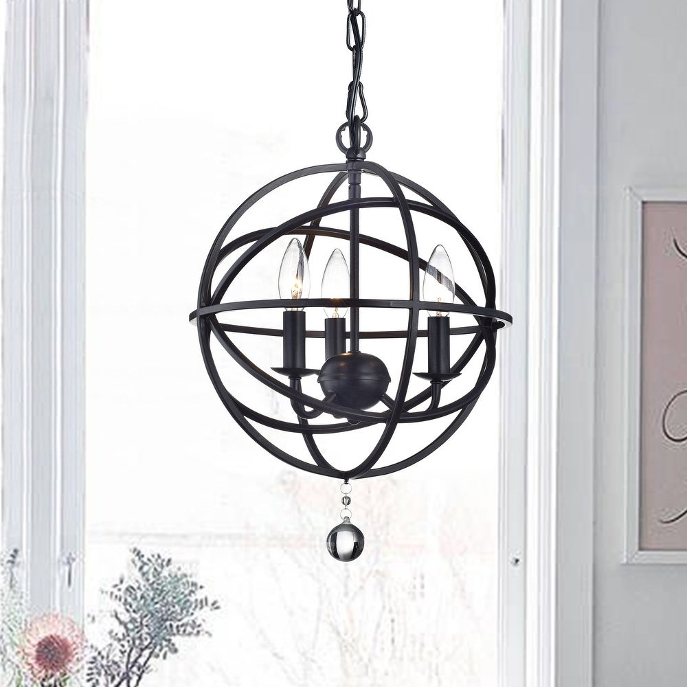 3-Light Globe Black Pendant