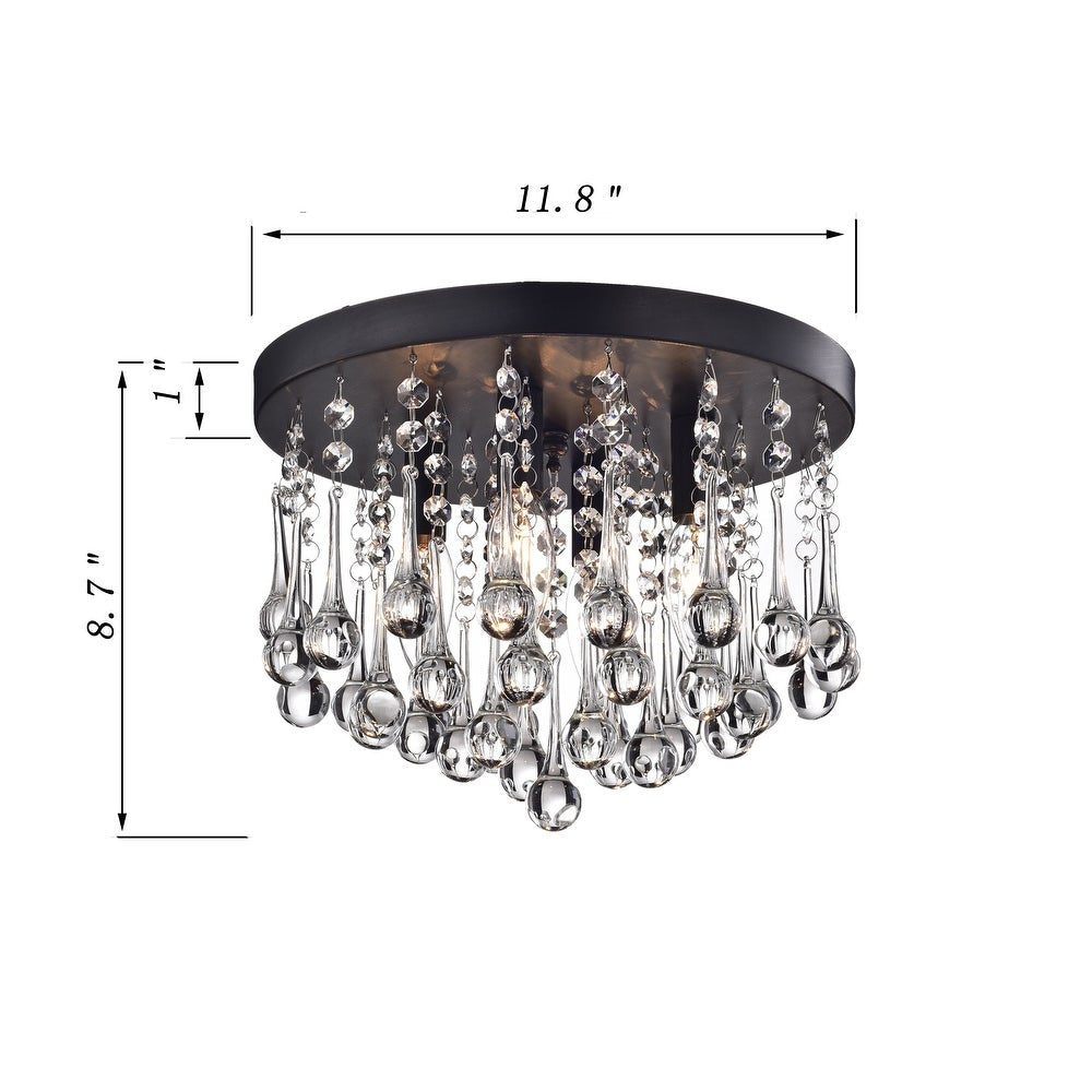 4-Light Crystal Flush Mount