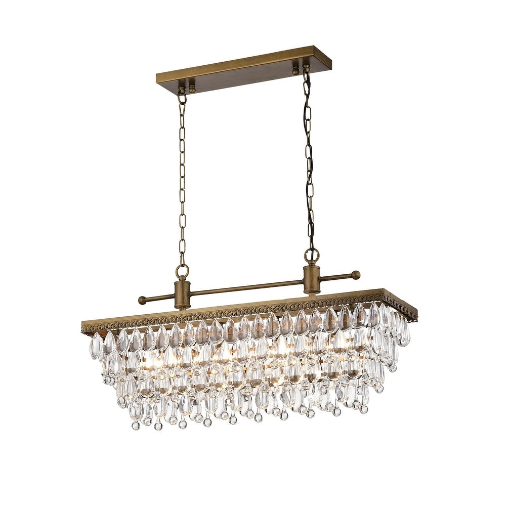 4-Light Tiered Chandelier with Crystal Accents