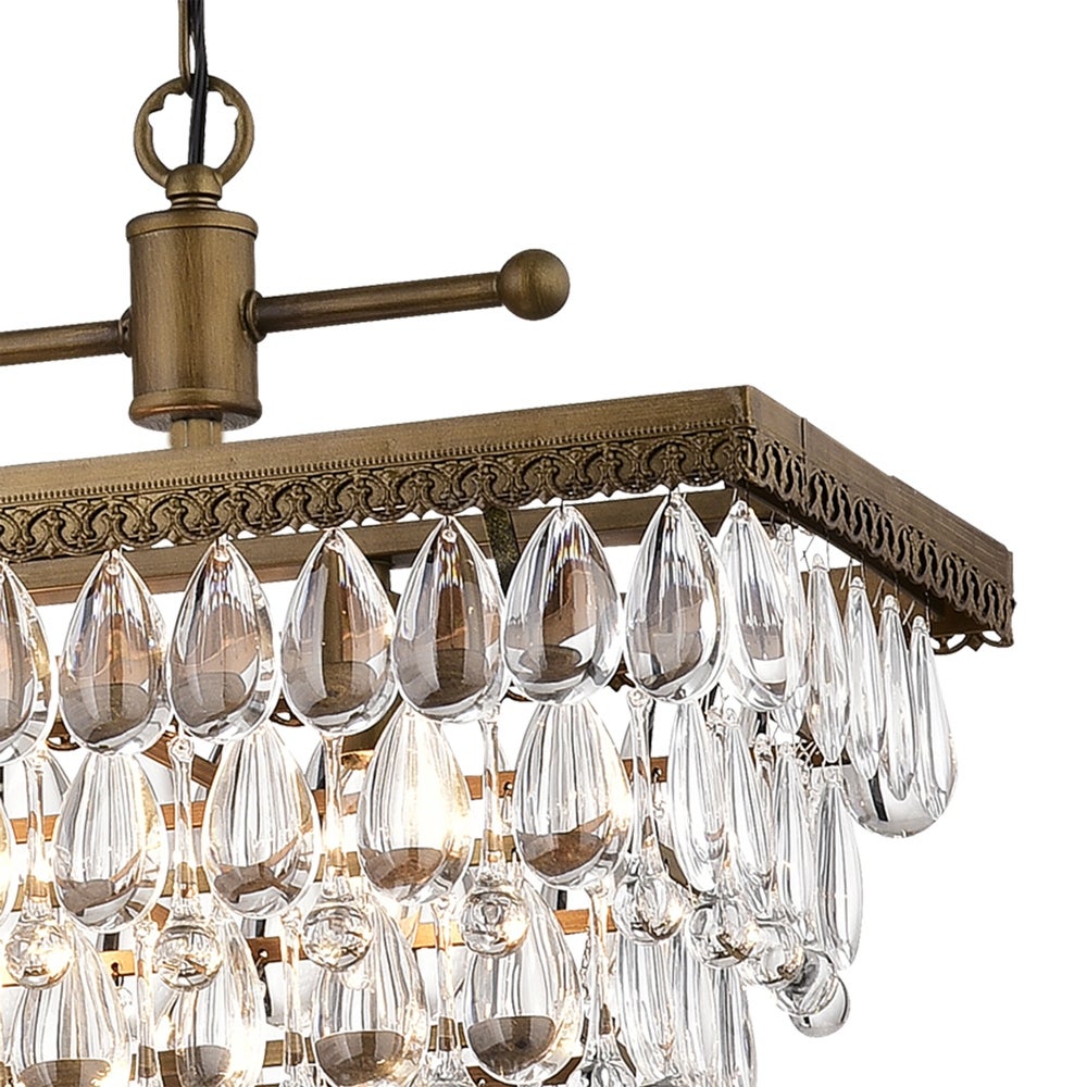 4-Light Tiered Chandelier with Crystal Accents