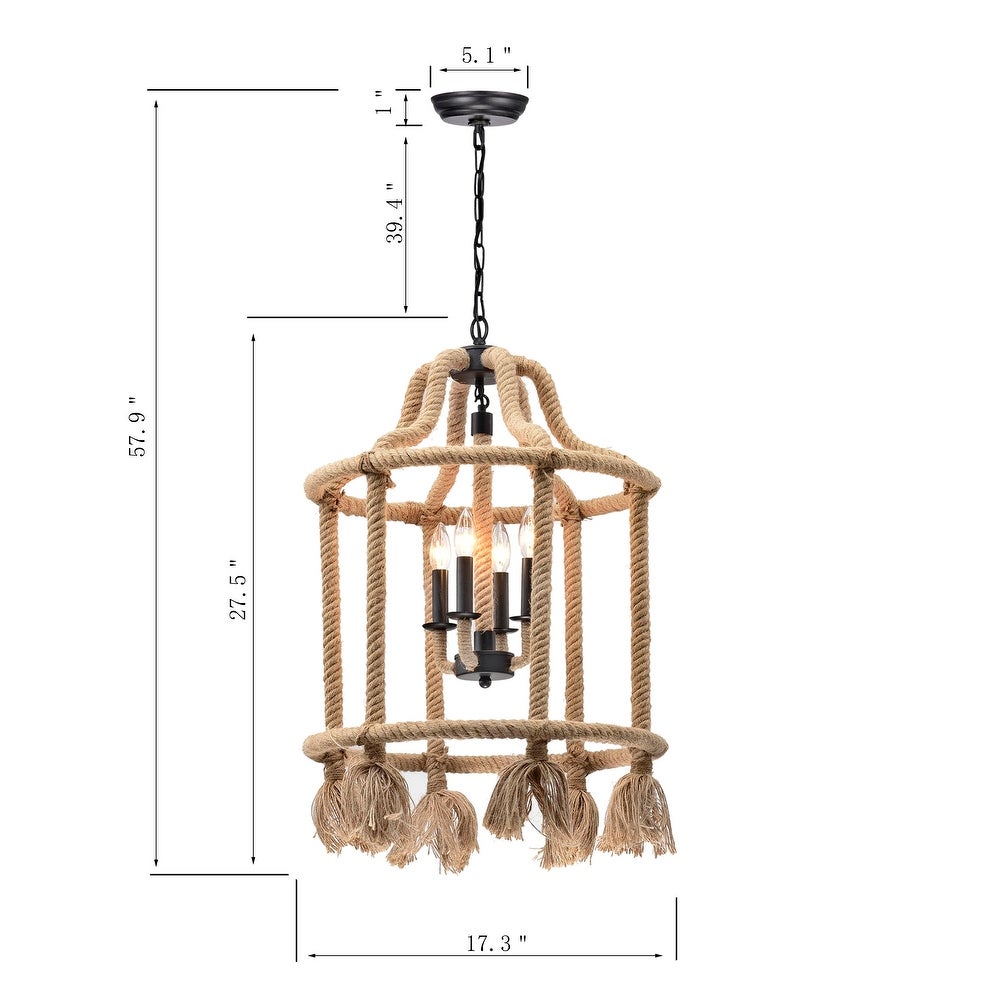 4-Light Lantern Cylinder Chandelier